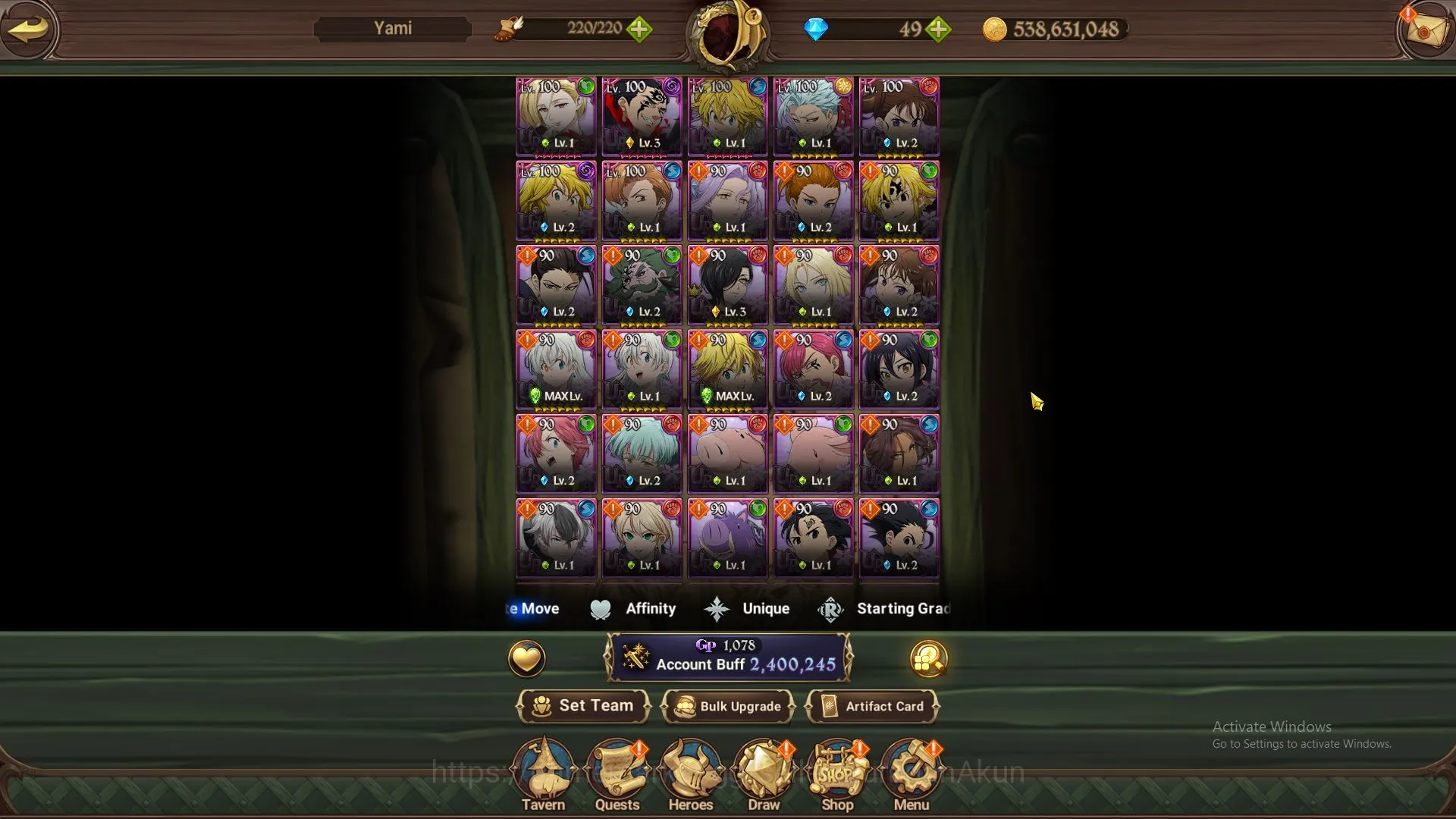 The Seven Deadly Sins: Grand Cross Accounts Midgame ASIA|2,4M CC|5 UR + Collabs 2