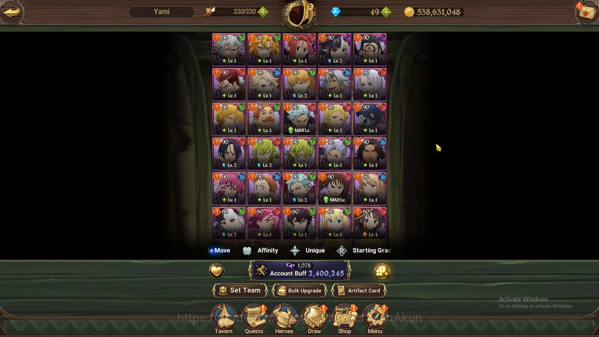 The Seven Deadly Sins: Grand Cross Accounts Midgame ASIA|2,4M CC|5 UR + Collabs 3