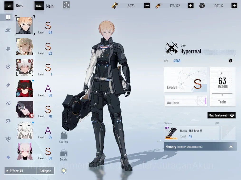 Asia |5K BC| Lee Hyper, LuciaCW+Coat, Luna, Camu, Liv | 2 Ticket S Selec + 2 Ticket Weapon Selec |Take Email| CheckSS (PGR1206) Punishing: Gray Raven Starter Asia |5K BC| Lee Hyper, LuciaCW+Coat, Luna, Camu, image 1