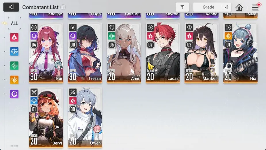 Chaos Zero Nightmare Accounts GLOBAL|Lv 33 |5 SSR[Chizuru,KhalipeM1,Hugo,Kayron,Renoa]+9 SR[MikaM2,ReiM4<AmirM5Etc]+23 SSR 3