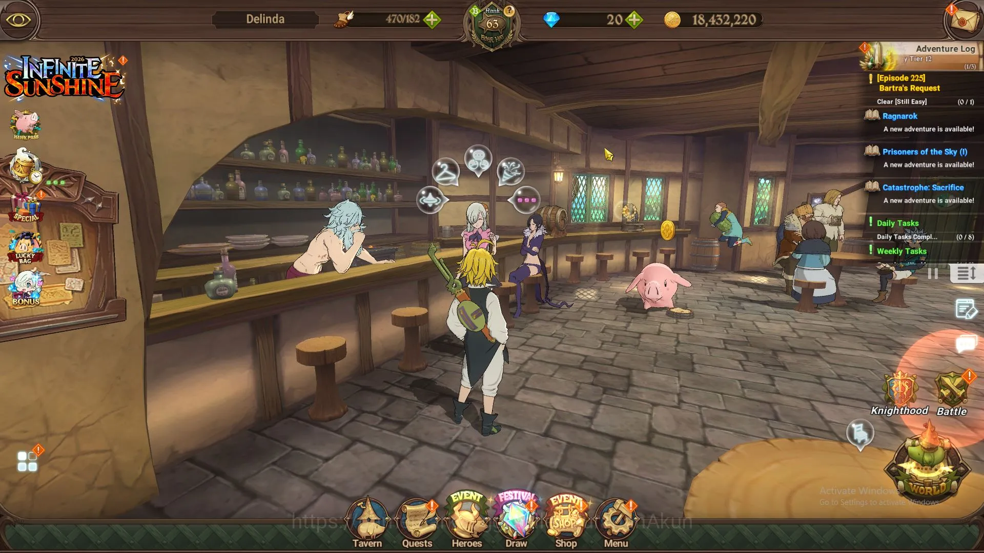 Asia|3,7M CC|2 LR+8 UR+Collab Blessing,TOG|Cusack2/6,Elizabeth,Tristan,Goddess,KDiane,Mael,Lancelot2/6,Etc|Code Only|(SDS2940) The Seven Deadly Sins: Grand Cross Endgame Asia|3,7M CC|2 LR+8 UR+Collab Blessing,TOG|Cusack2 image 1