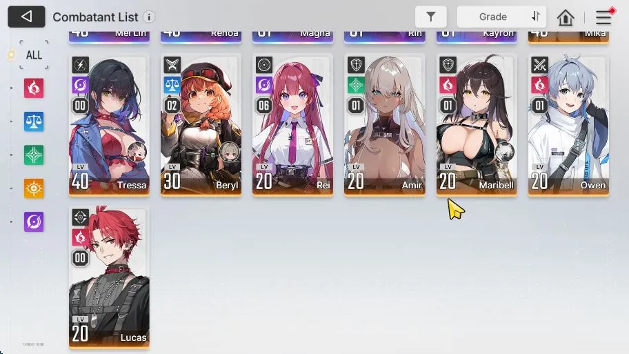Chaos Zero Nightmare Accounts ASIA Lv 30|5 SSR (Mei Lin,Kayron,Renoa,Magna,Rin)+8 SR(MikaM2,BerylM2,ReiM6,Etc)+7 SR 4