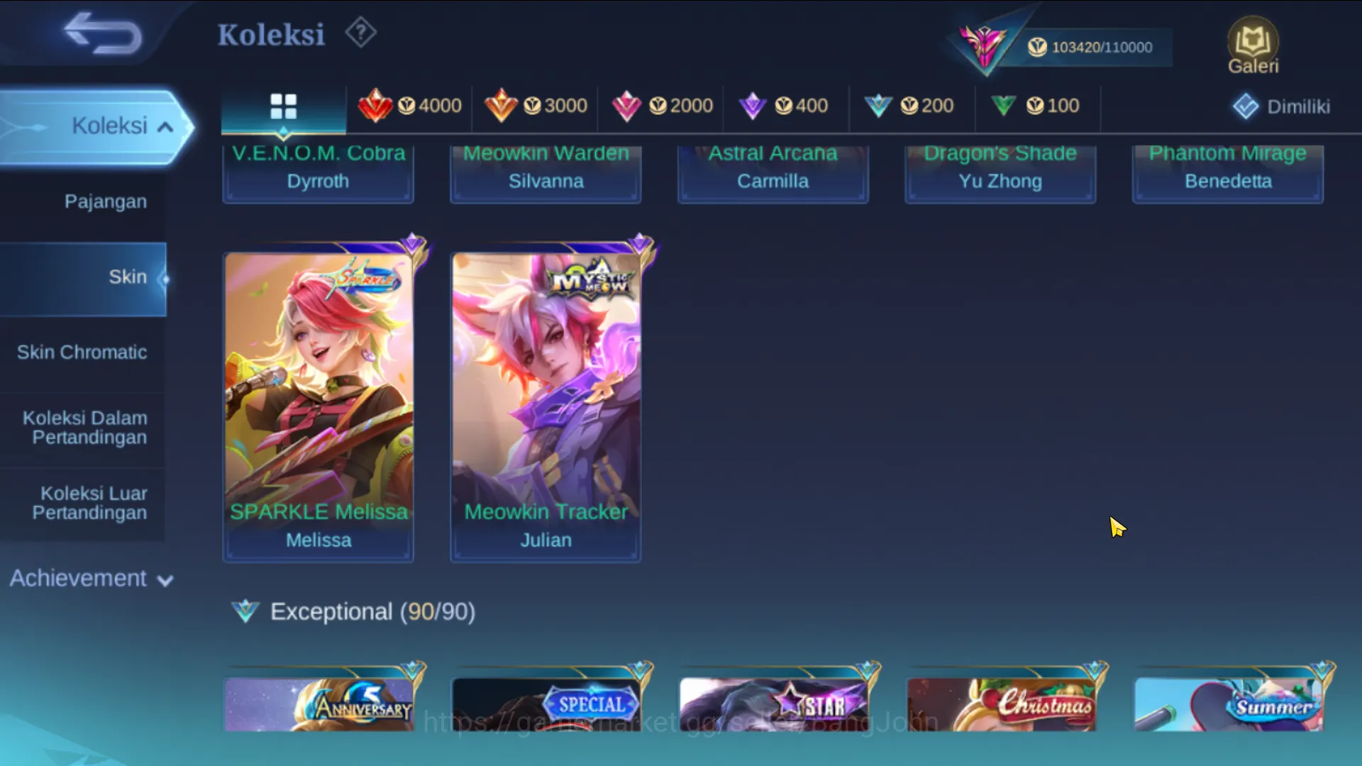 Mobile Legends: Bang Bang Accounts hero 131, skin 382 | legend gusion, kof aurora,kar image 19