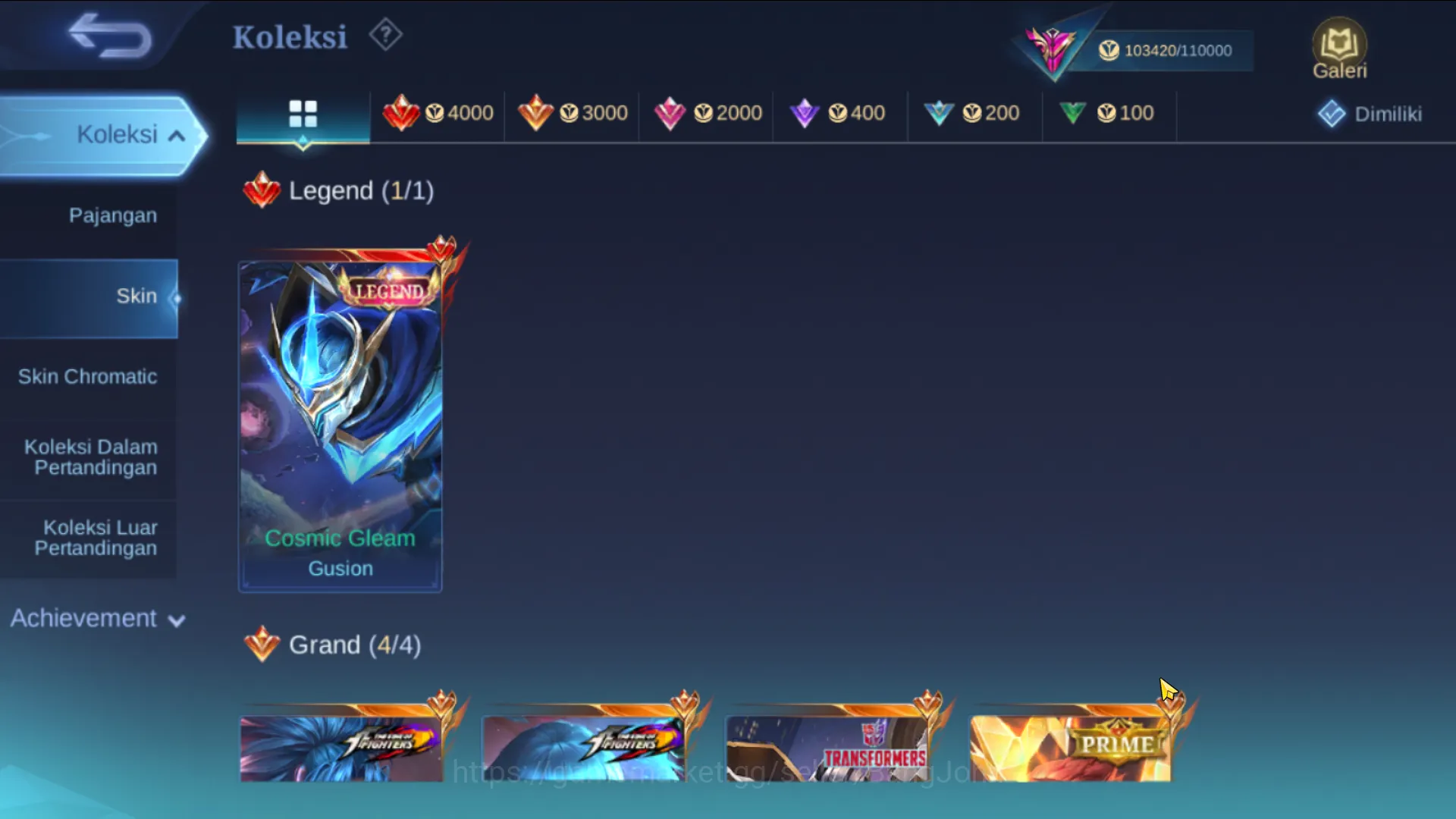 Mobile Legends: Bang Bang Accounts hero 131, skin 382 | legend gusion, kof aurora,kar image 5