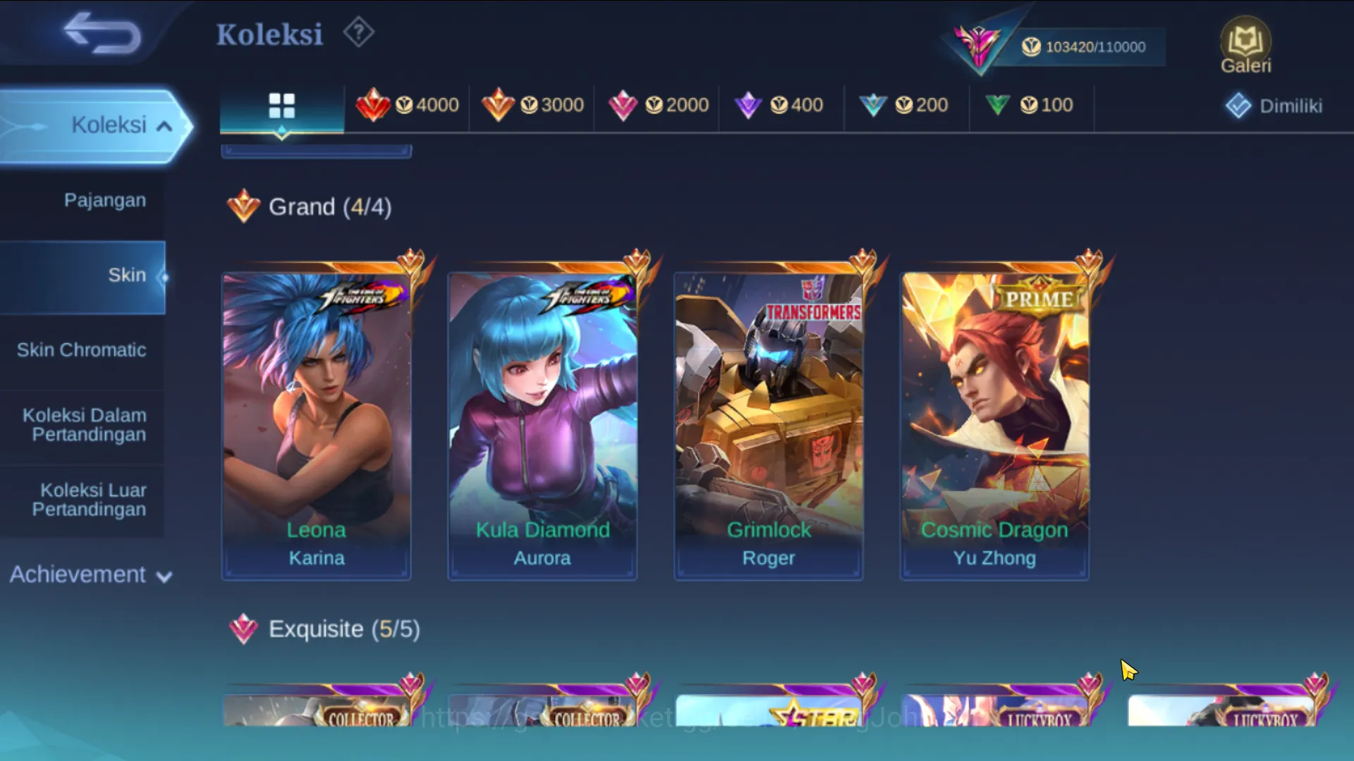 Mobile Legends: Bang Bang Accounts hero 131, skin 382 | legend gusion, kof aurora,kar image 6
