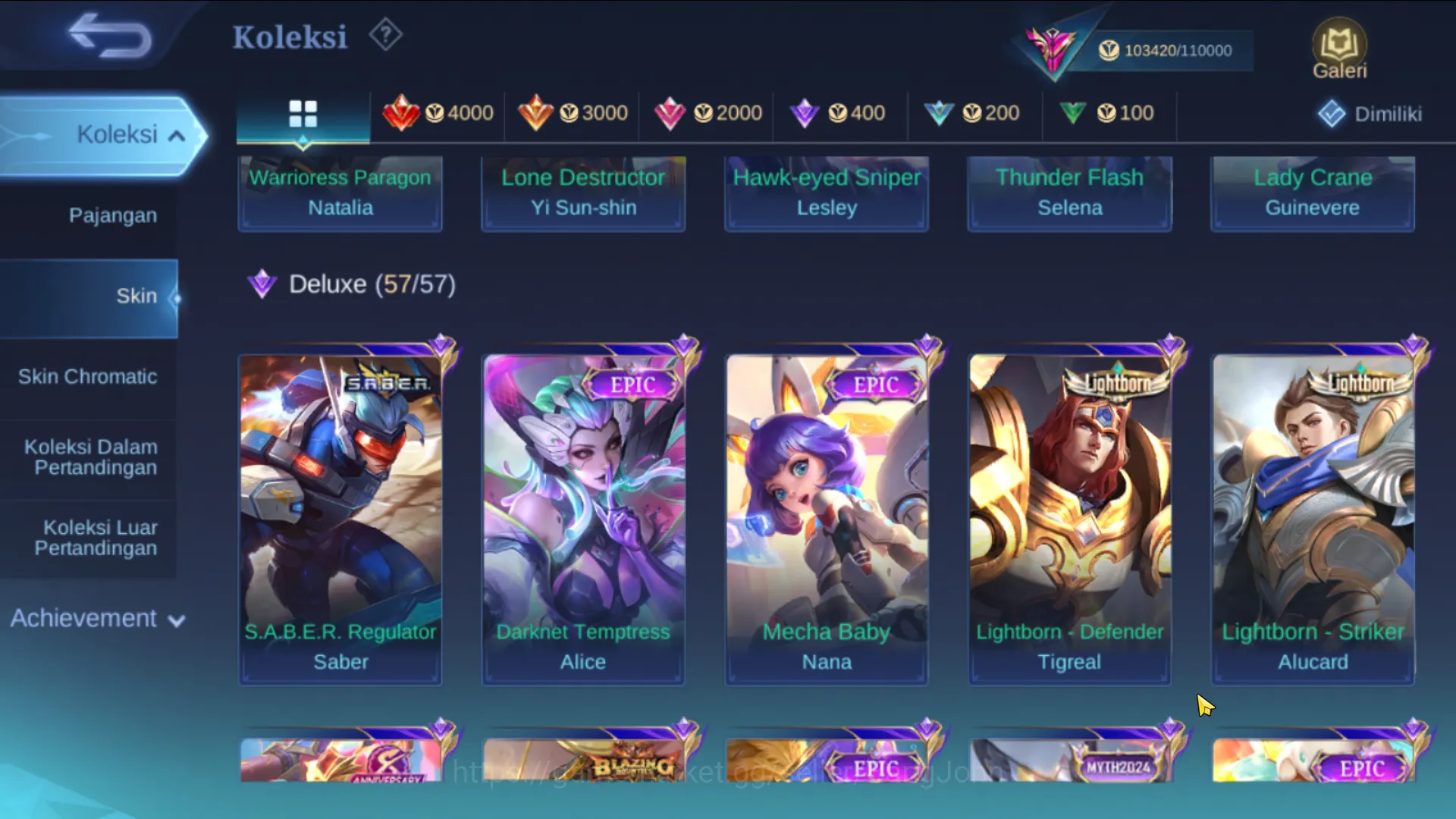 Mobile Legends: Bang Bang Accounts hero 131, skin 382 | legend gusion, kof aurora,kar image 8