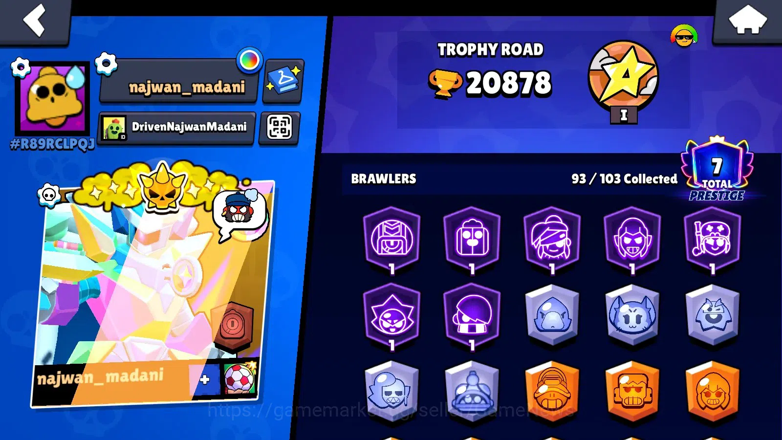 Brawl Stars Accounts 20878 Trophy|93 Brawlers 21 Max|UL(KAZE,SIRIUS)|Le image 4