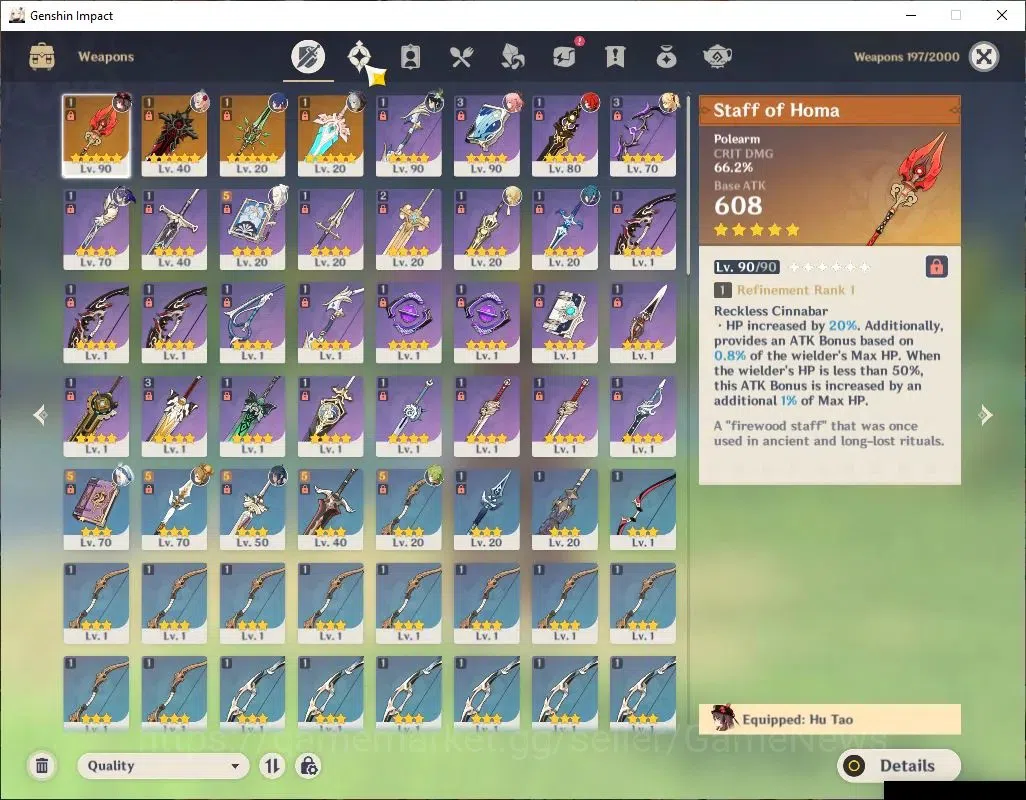 Genshin Impact Accounts Asia|AR 51|5 Limit +4(*5WEP)|Hutao+Sign,Zibai,YaeM image 5