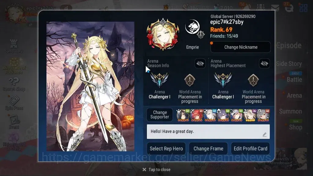 Epic Seven Accounts GLOBAL Unverif|15 ML(Salome,Belian,MOS Iseria)+PBy image 2