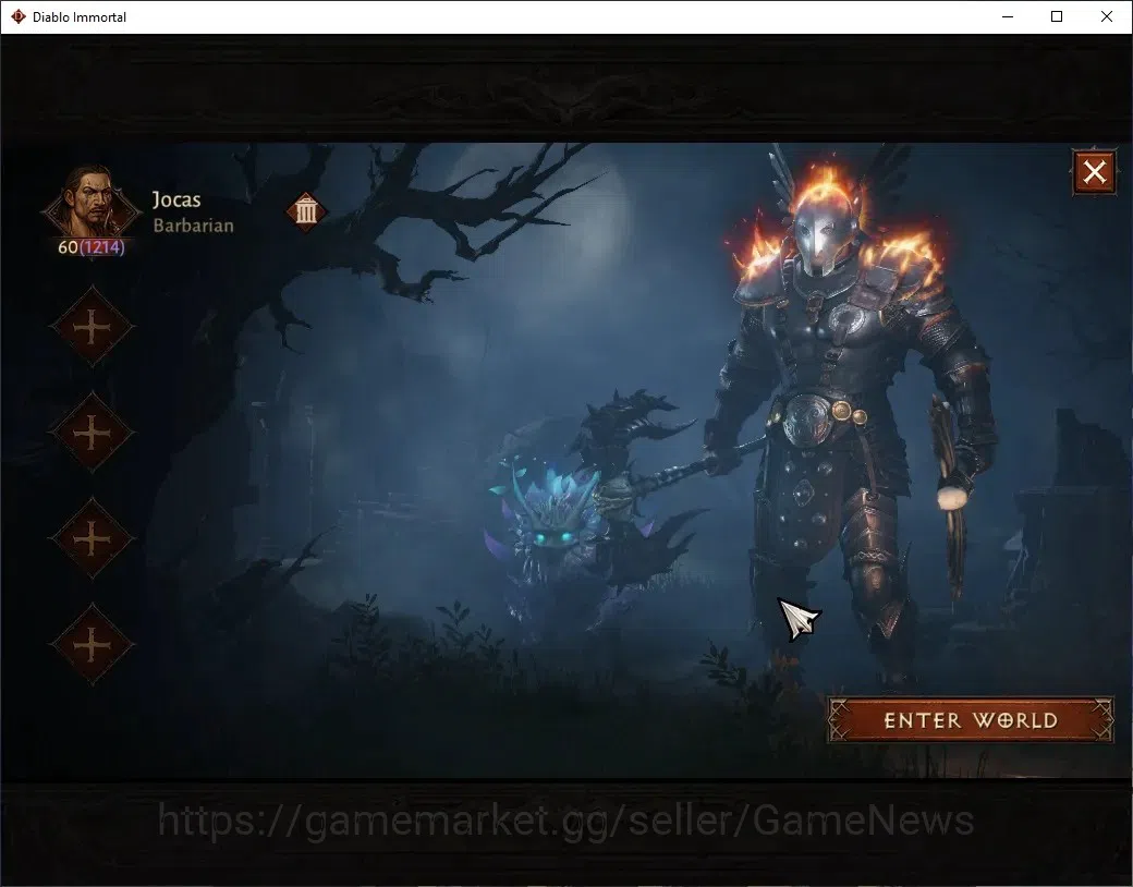 Diablo Immortal Accounts Others EU - The Butcher|CS ON|Lv 60(1214)|Barbarian|CR 49k|Reso 360|Paragon Slayer|Inferno VII|1 1