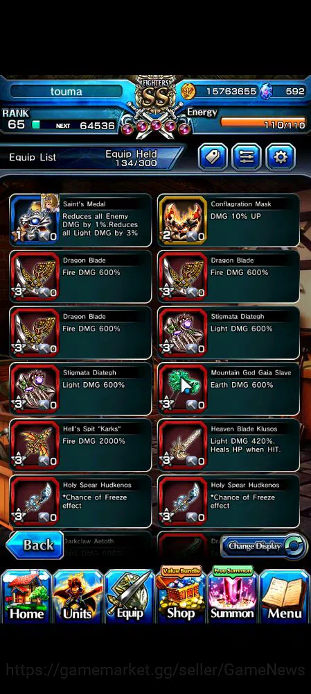 Grand Summoners Accounts Mid-Game Global|Rank 65|11 Ascend|ToumaTW,KirisameTW,WH 6