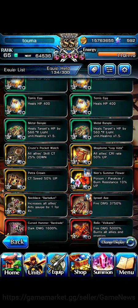 Grand Summoners Accounts Mid-Game Global|Rank 65|11 Ascend|ToumaTW,KirisameTW,WH 9