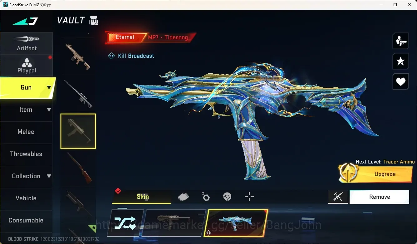 Blood Strike Accounts Rare Skin ASIA | Eternal Gun: MP7-Tidesong Lv.2,D.E-Scorpius|Ultra Melee:The Iron|4 Collab Gun|2 1