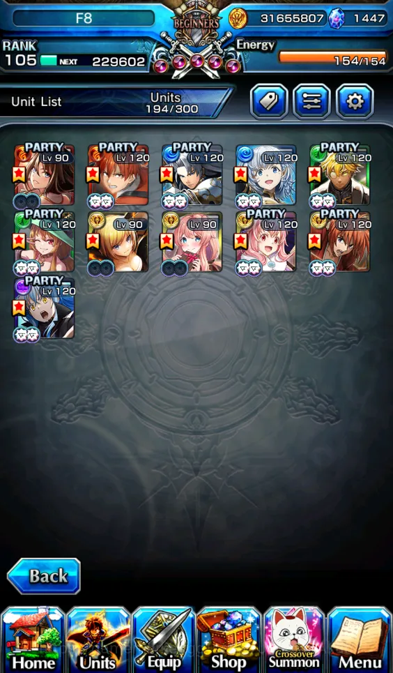 Grand Summoners Accounts Global|Rank 105|1447Crystals|11 Ascend(WH FenTW,DL image 2