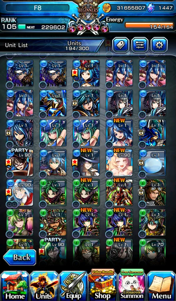 Grand Summoners Accounts Global|Rank 105|1447Crystals|11 Ascend(WH FenTW,DL image 3