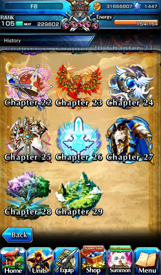 Grand Summoners Accounts Global|Rank 105|1447Crystals|11 Ascend(WH FenTW,DL image 6