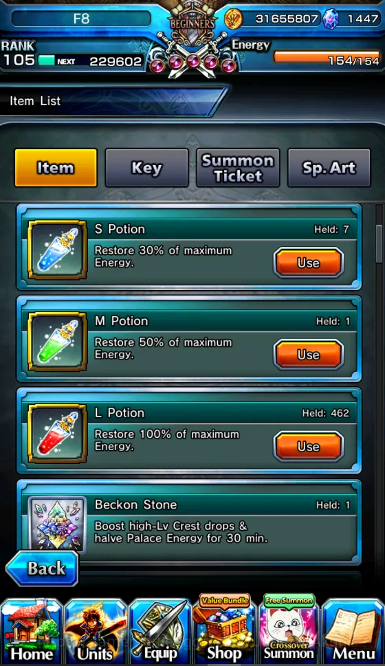 Grand Summoners Accounts Global|Rank 105|1447Crystals|11 Ascend(WH FenTW,DL image 7
