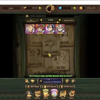 The Seven Deadly Sins: Grand Cross Accounts Whale GLOBAL|5,2M CC|5 LR,13 UR+Full Collab