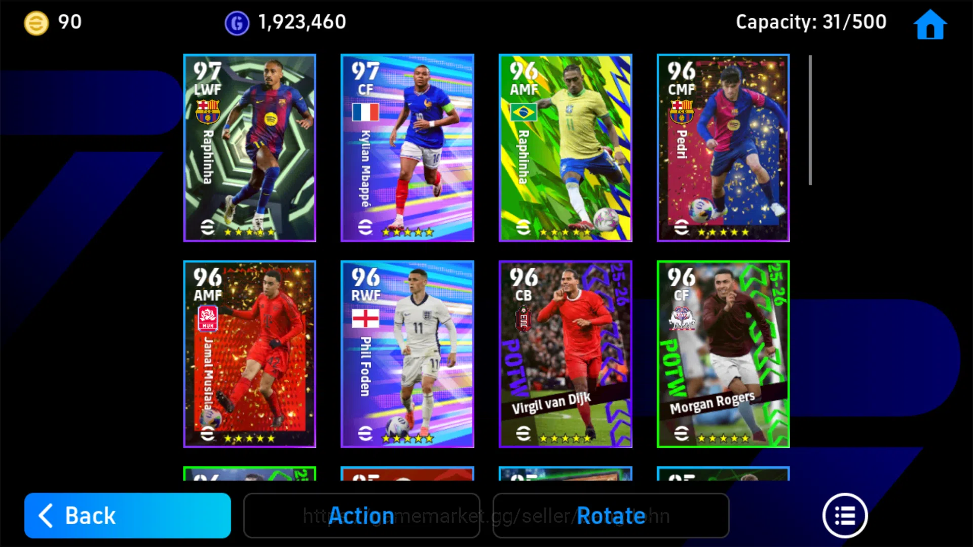 eFootball Accounts Others Power 3169 | Vitnha Balon Dor , Alisson Becker Show time , Xavi Simons Show time , Justin Hubner 7