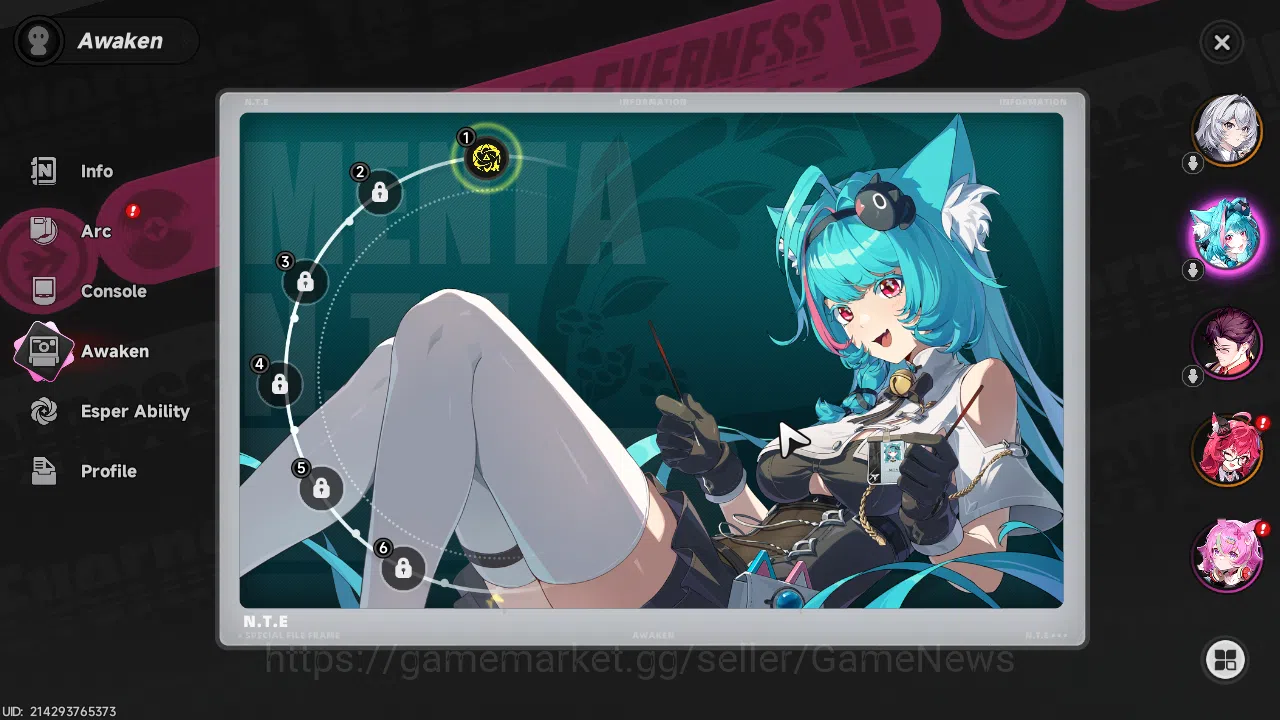 Neverness to Everness Accounts GLOBAL EU|HL 3| 1 SSR (Nanally) + 1 Selector On| 5 image 3