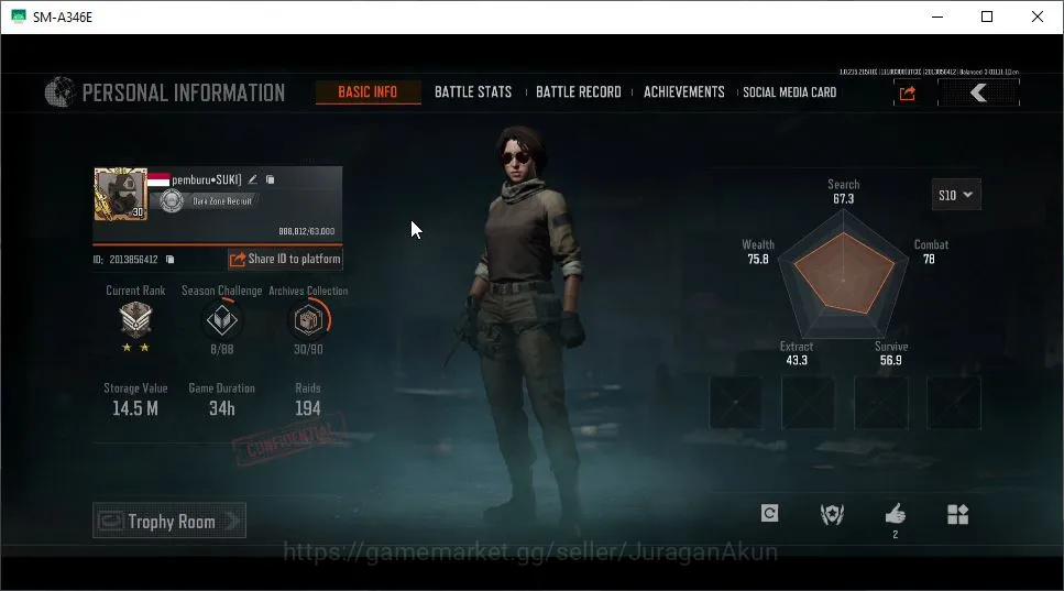 Arena Breakout Accounts Mid-Tier [MOBILE] Lvl 30|SV 14,5M|CV 12,7M|B Machete|AR-57,Scar-L,AK12,MP5,Vector 45,Etc|Gear 3