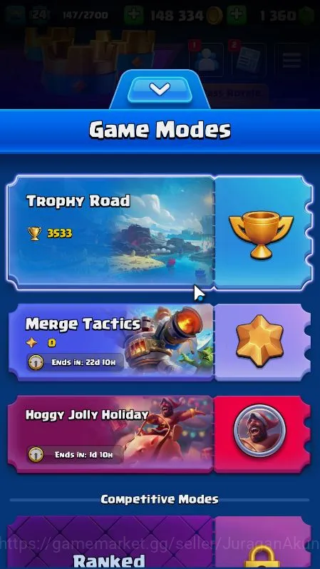 Clash Royale Accounts Lvl 24|Trophy 3533|KTL 9|Limited Skin|Card 71|3 EV image 2