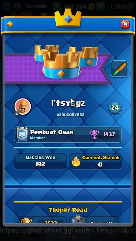Clash Royale Accounts Lvl 24|Trophy 3533|KTL 9|Limited Skin|Card 71|3 EV image 3