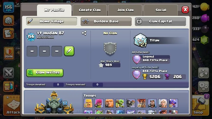 Clash of Clans Accounts High-End TH 17-BH 10|LV 156|Titan 27|Limited Skin|HH 11|BK 46,AQ 63,GW 33,MP 40,RC 14|CN OFF|Protect 7