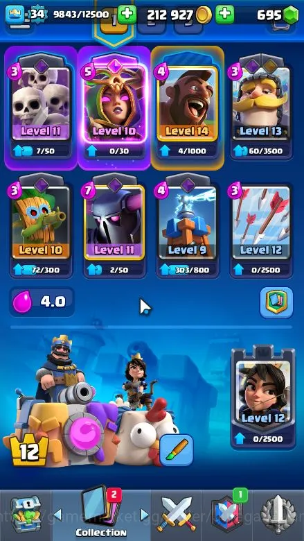 Clash Royale Accounts Lvl 34|Trophy 7004|KTL 12|Limited Skin|Card 119|1 image 2