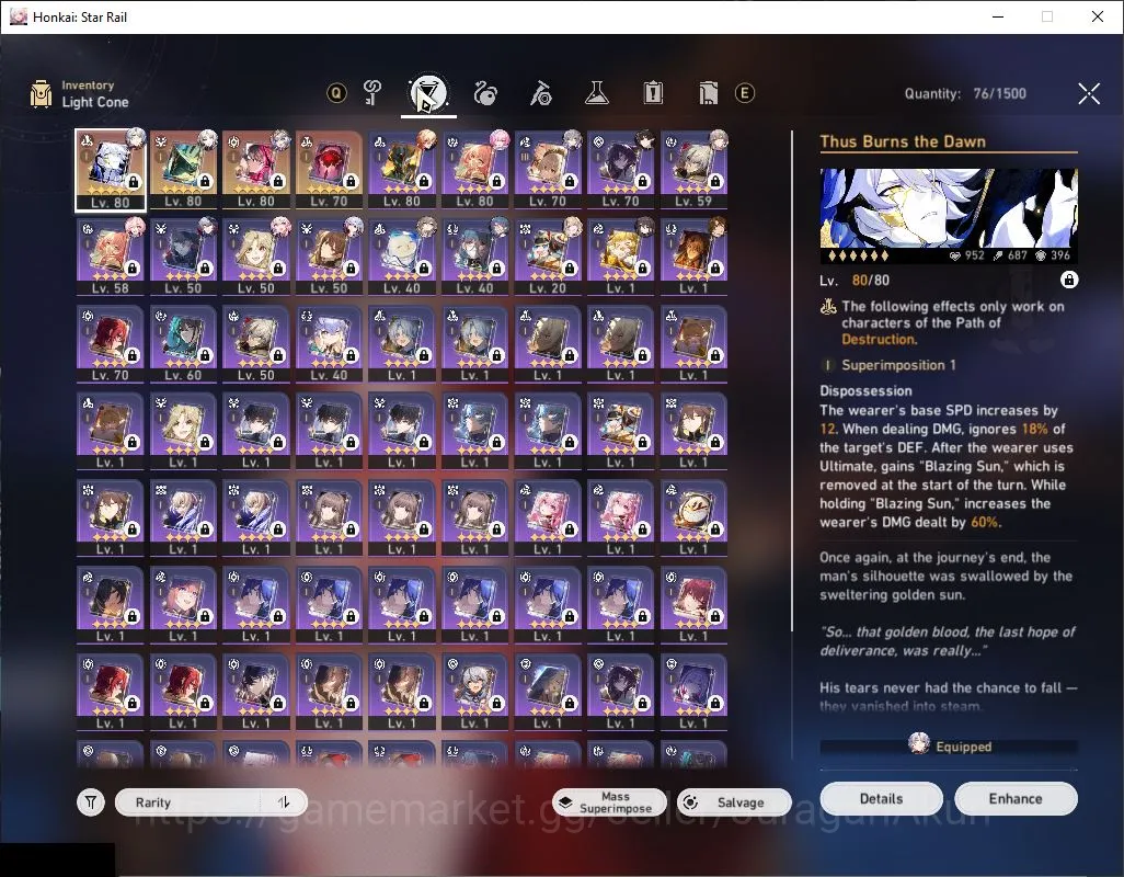 Honkai Star Rail Accounts Mid Game ASIA|TL 63|11 Limited|Phainon+Sign, Cyrene,Mydei,Chiper,Hyacine,Feixiao,RM,Etc|MC 5