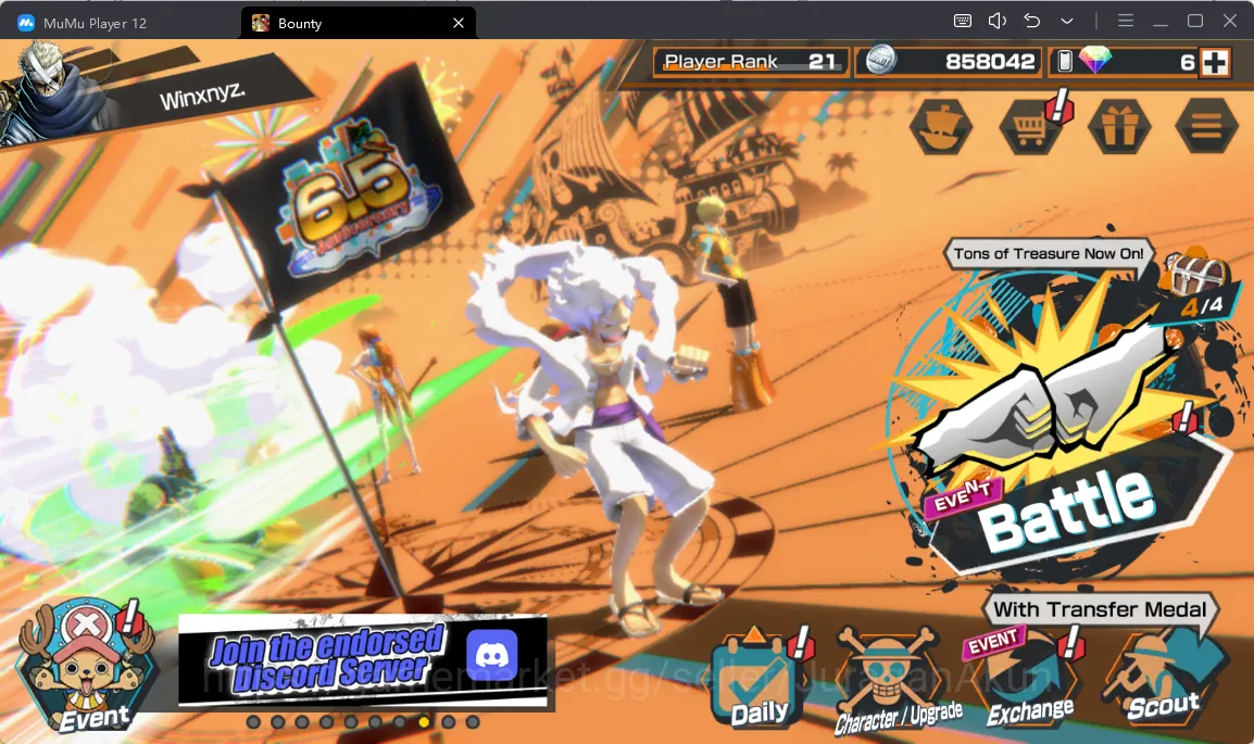 One Piece Bounty Rush Accounts Mid-Tier Meta Extreme Luffy G5, Shanks Red, Uta Red, Yamato, Oden, ETC|Log Bandai|(OPBR769)