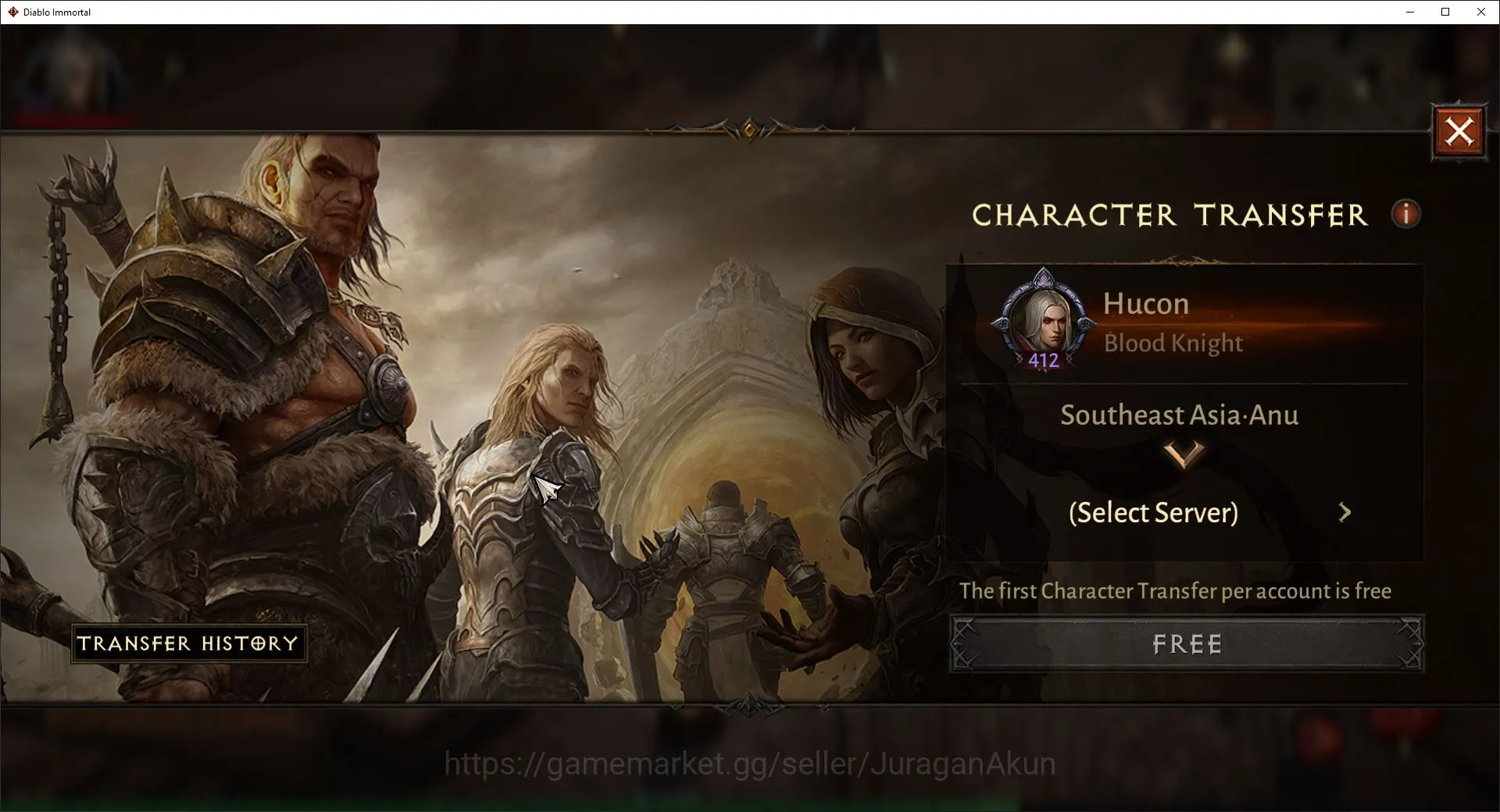 Diablo Immortal Accounts Mid-Tier SEA - anu | can move server | Lv 60(412) Currnet 26K CR |Reso 510|Hell 3 Paragon|0 2