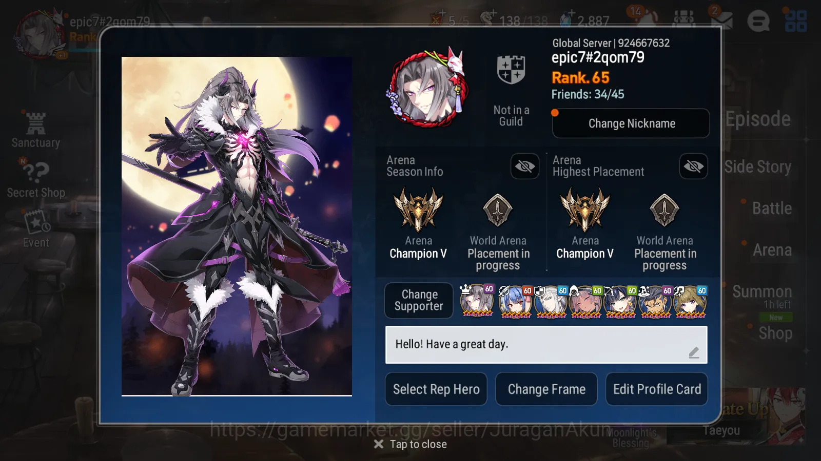 Epic Seven Mid-Tier Global Unverif|9ML(Straze,AVildred,DKSharun,etc) + image 1