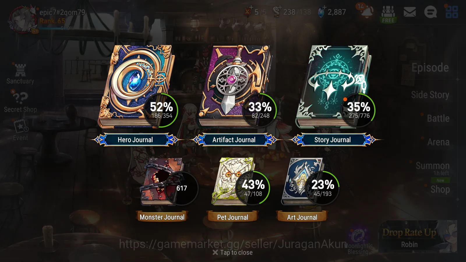Epic Seven Accounts Mid-Tier Global Unverif|9ML(Straze,AVildred,DKSharun,etc) + ASFlan,Fenne,BBKarin,etc|All Hunt 2