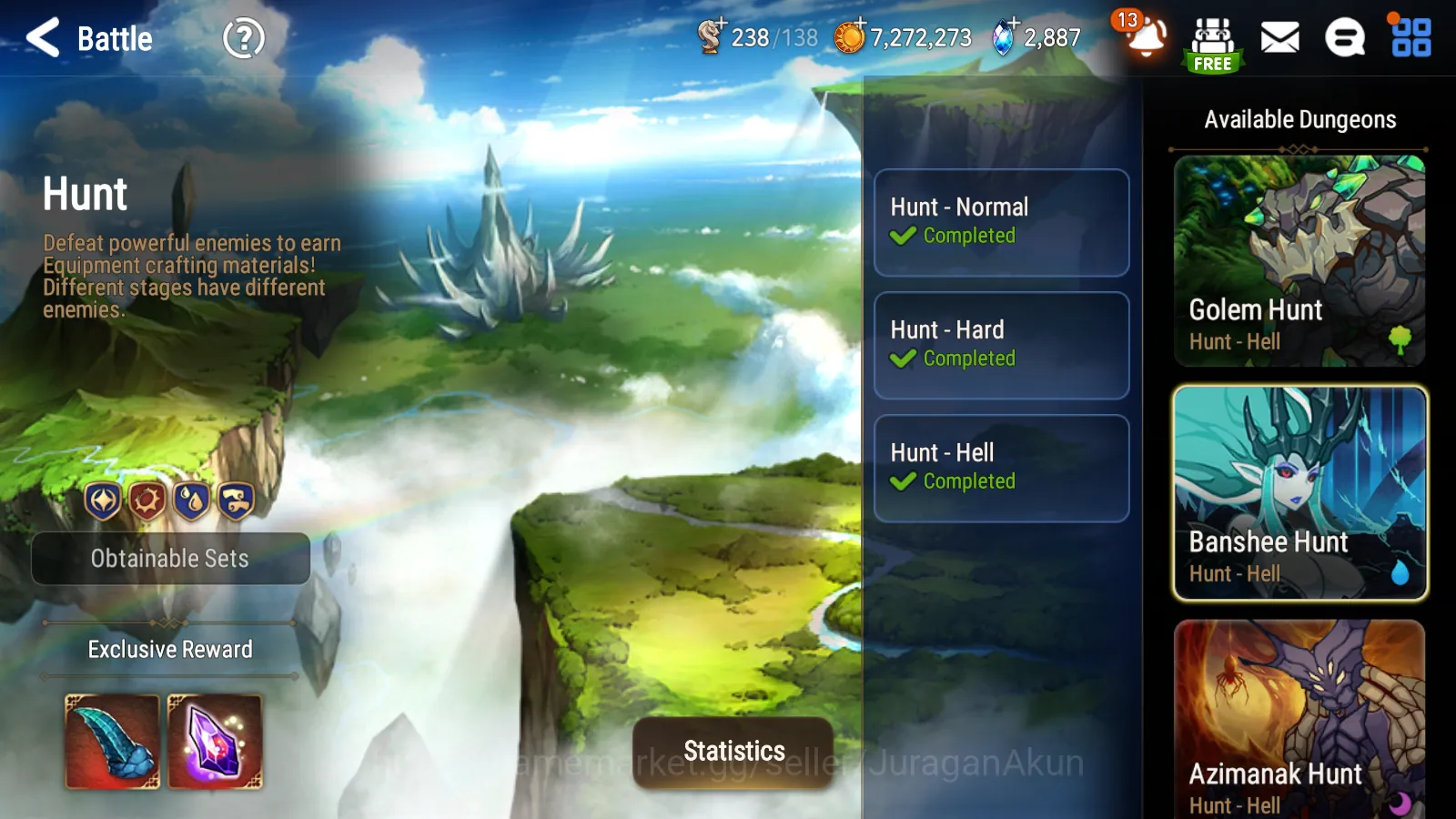 Epic Seven Accounts Mid-Tier Global Unverif|9ML(Straze,AVildred,DKSharun,etc) + ASFlan,Fenne,BBKarin,etc|All Hunt 8