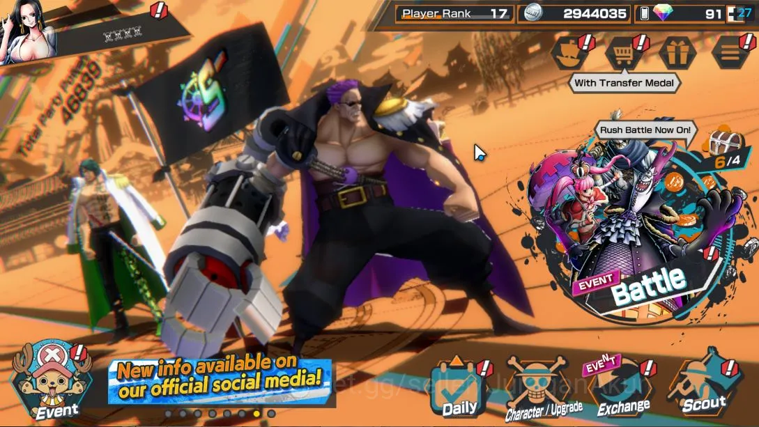 Global| 6META EX|Film Zephyr,Olin Oiran,Hero D garp,Pirates D Roger,St.Saturn Etc|Rank 17|Log Bandai|CheckSS(OPBR1105) One Piece Bounty Rush Mid-Tier Global| 6META EX|Film Zephyr,Olin Oiran,Hero D gar image 1