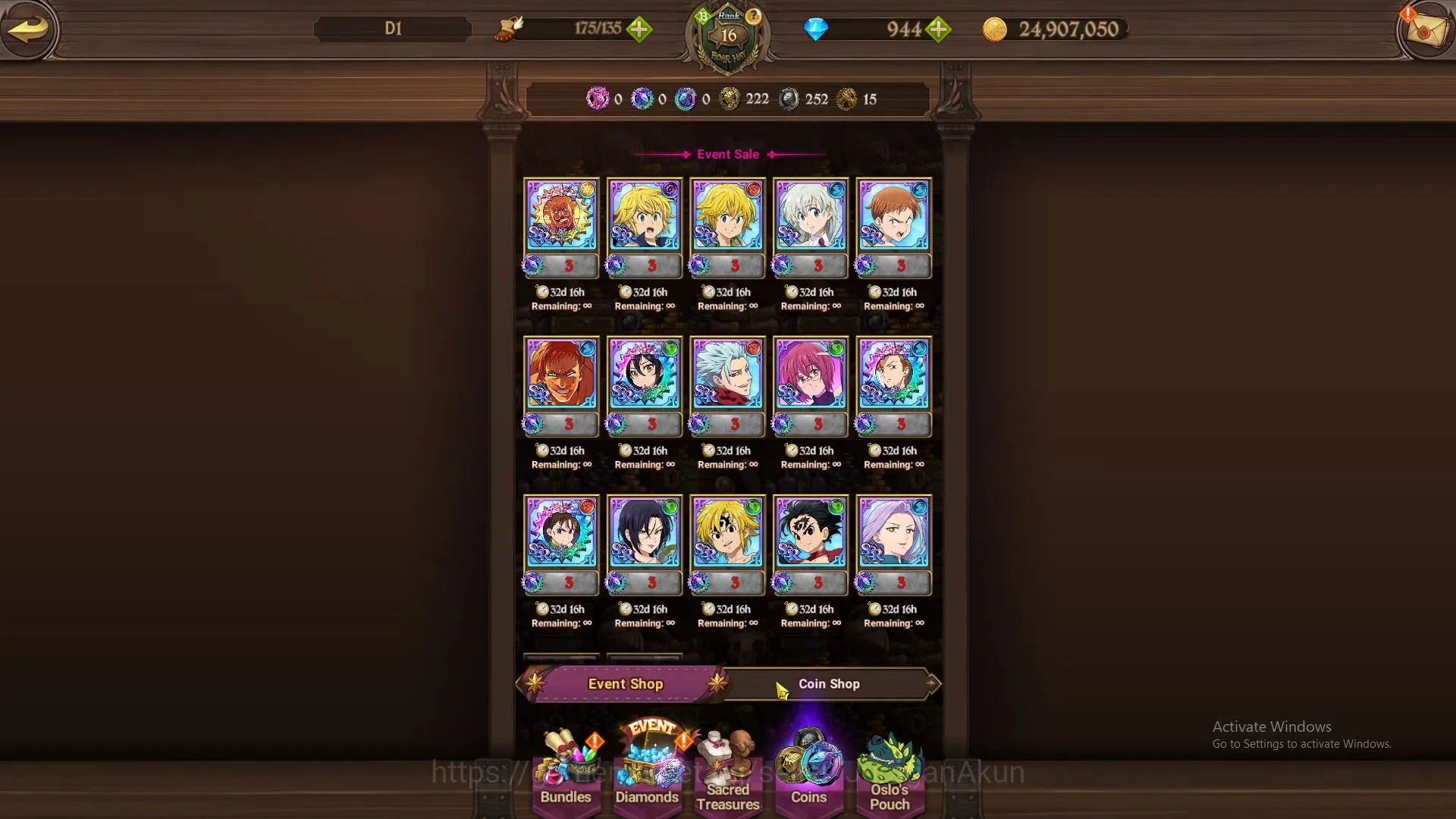 The Seven Deadly Sins: Grand Cross Accounts Asia| 782K CC | Best Starter | Ch 1 | 1 UR + 944 G image 4