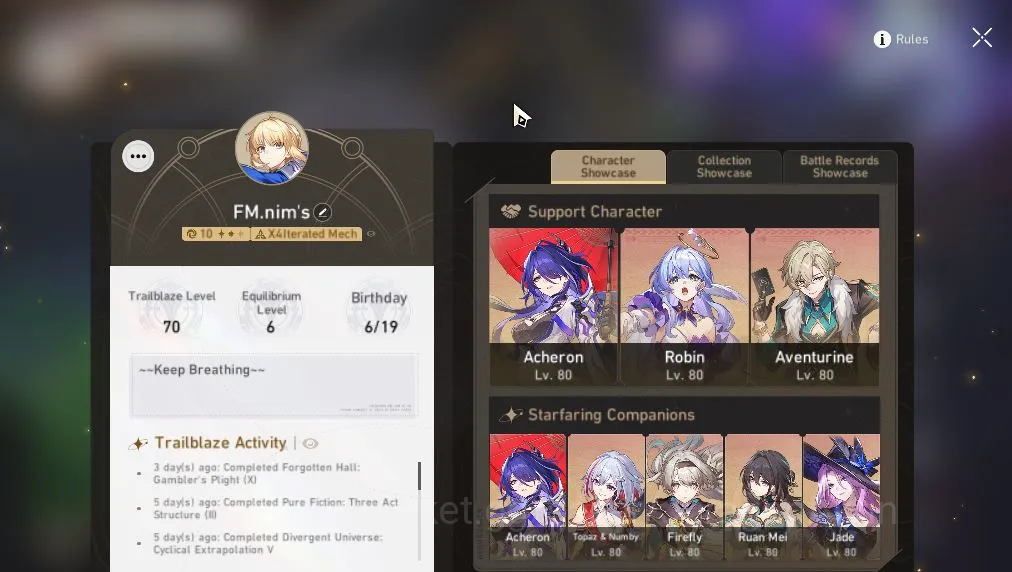 Honkai Star Rail Accounts ASIA|TL70| 15 Limited [Saber+Sign,Firefly+Sign,Rob image 1