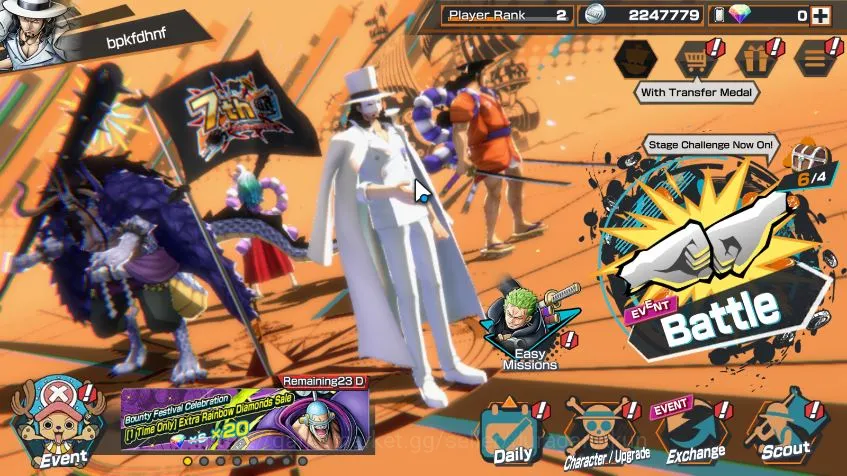 Global|4 META EX|Kaido Son's Yamato,Monster Kaido,Awakened RobLucci,DOK Kozuki Oden|Rank 2|Log Bandai|Check SS(OPBR1538) One Piece Bounty Rush Mid-Tier Global|4 META EX|Kaido Son's Yamato,Monster Kaido, image 1