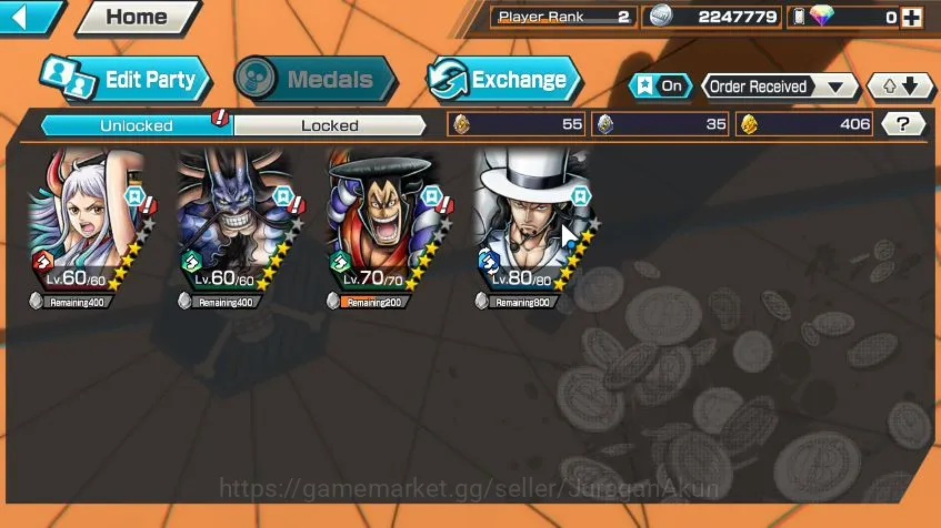 One Piece Bounty Rush Accounts Mid-Tier Global|4 META EX|Kaido Son's Yamato,Monster Kaido,Awakened RobLucci,DOK Kozuki 3
