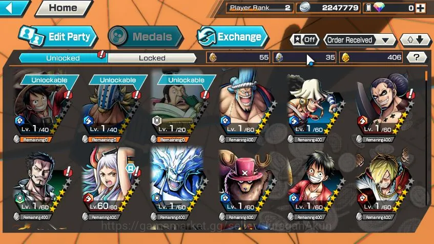One Piece Bounty Rush Accounts Mid-Tier Global|4 META EX|Kaido Son's Yamato,Monster Kaido,Awakened RobLucci,DOK Kozuki 4