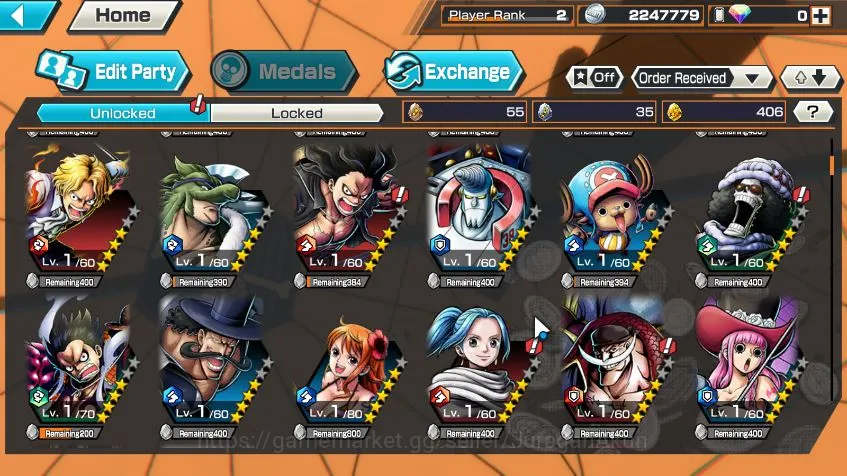 One Piece Bounty Rush Accounts Mid-Tier Global|4 META EX|Kaido Son's Yamato,Monster Kaido,Awakened RobLucci,DOK Kozuki 5