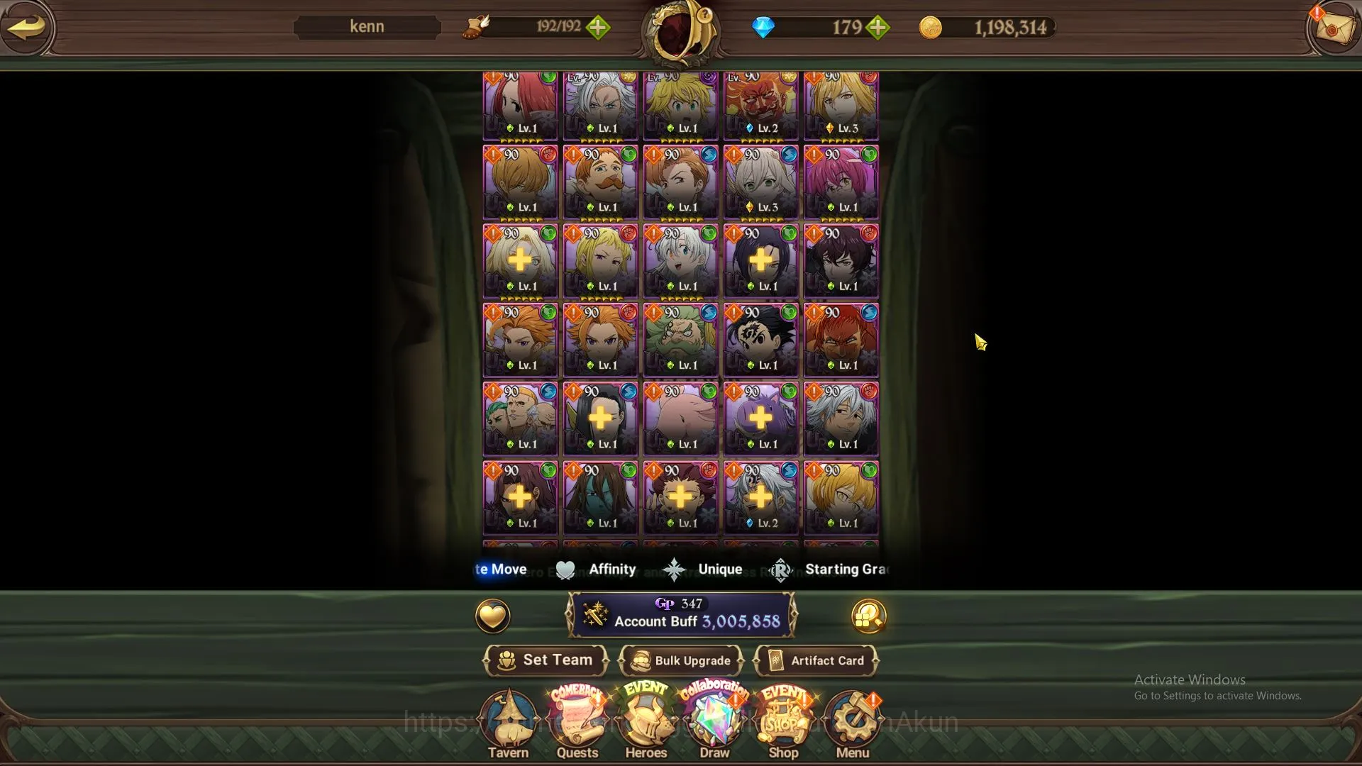 The Seven Deadly Sins: Grand Cross Accounts Midgame ASIA|3M CC|2LR+8UR+Collabs Blessing+179 4