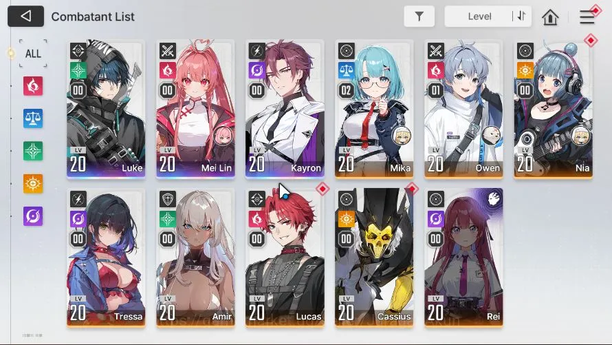 Chaos Zero Nightmare Accounts GLOBAL Lv 16| 3SSR(Luke Meilin Kayron)+ 8SR (Lucas image 2