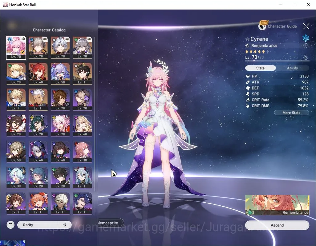 Honkai Star Rail Accounts Mid Game ASIA|TL 60|5 Limited| Phainon+Sign,Saber+Sign,Cyrene,Dante,Archer |MC 2