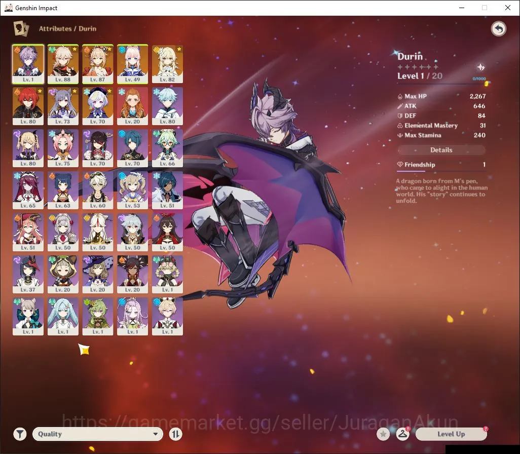 Genshin Impact Accounts Mid Game ASIA | AR 55 | 4 Limited+ 5 [5 Star Weapon]| Durin,Kazuha,Yoimiya,Kokomi | MC Female | Take 2