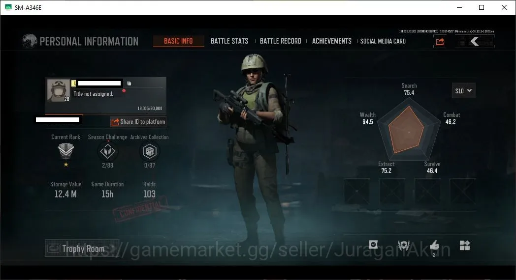Arena Breakout Accounts Mid-Tier [MOBILE]SV 12,4M|CV 10M|Battle Machete,Gold Groza,Borealis AK-12,Viper USAS-12| CN OFF 5