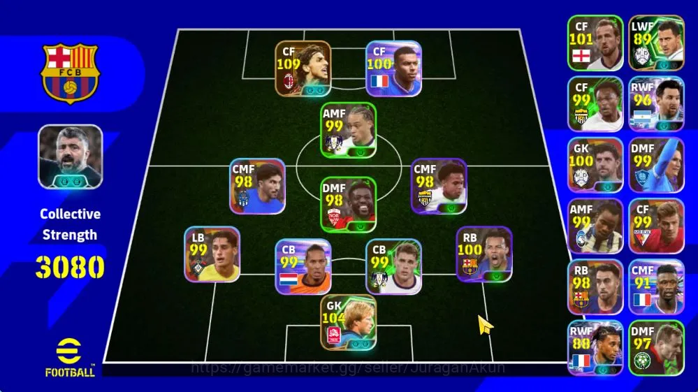 Mobile|Big Time Ibrahimovic Phenom Finish,Oliver Kahn Penalty Saver,Hazard Phenom Pass,Olise Blitz Curler,Etc|TakeEmail|(EF1105) eFootball Mid-Tier Mobile|Big Time Ibrahimovic Phenom Finish,Oliver K image 1