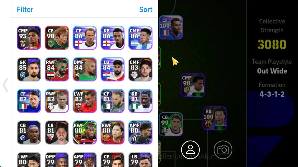 eFootball Accounts Mid-Tier Mobile|Big Time Ibrahimovic Phenom Finish,Oliver Kahn Penalty Saver,Hazard Phenom Pass,Olise 2