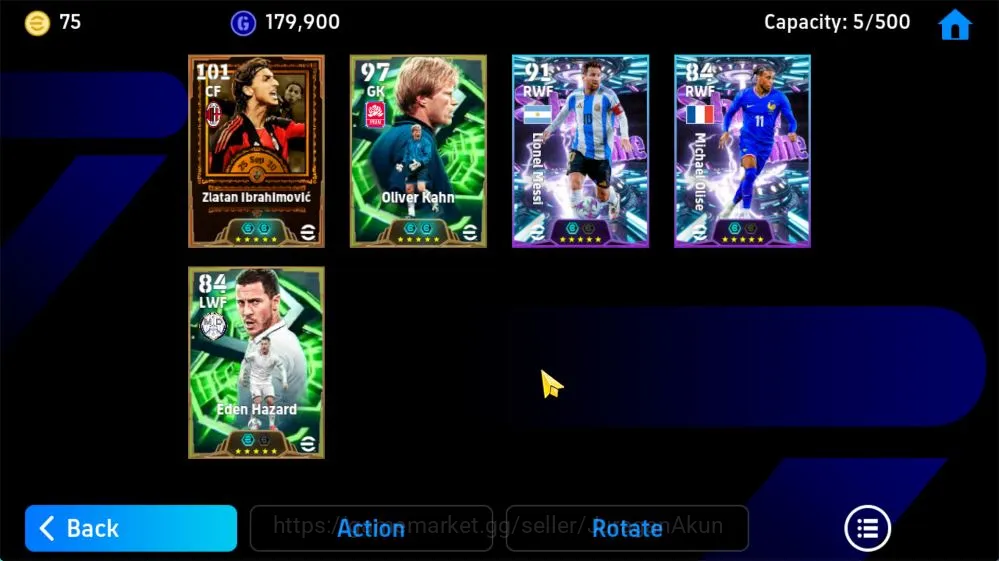 eFootball Accounts Mid-Tier Mobile|Big Time Ibrahimovic Phenom Finish,Oliver Kahn Penalty Saver,Hazard Phenom Pass,Olise 3